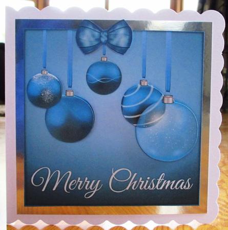 Blue Merry Christmas Baubles 8x8 Topper & Embellishments Featured Gallery Photo