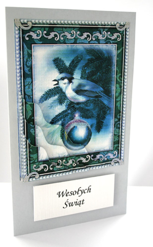 Christmas Tweets - Finch Wavey Corner Stacker by Jolanta Januszewska