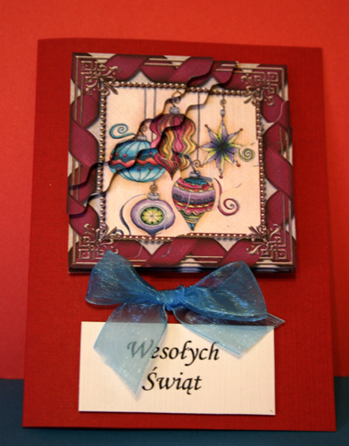 Christmas Decorations 5in Scallop Triangle Corner Stacker by Jolanta Januszewska