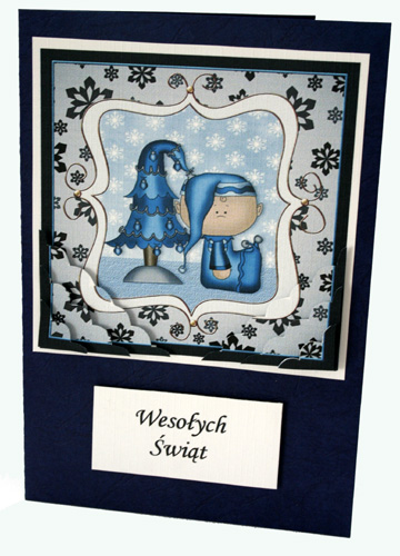 Baby Blue Christmas Stacker by Jolanta Januszewska