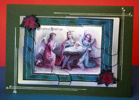 Nativity Scene Wavey Edge Double Corner Stacker by Jolanta Januszewska