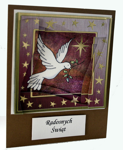Xmas Dove Wavy Spiral Side Stacker by Jolanta Januszewska