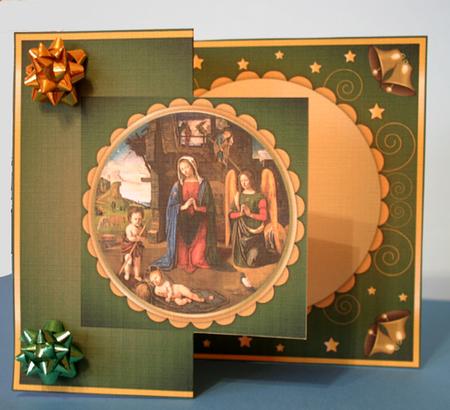 Nativity Fold Back in Green by Jolanta Januszewska