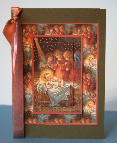 Angels Manger Card Front by Jolanta Januszewska