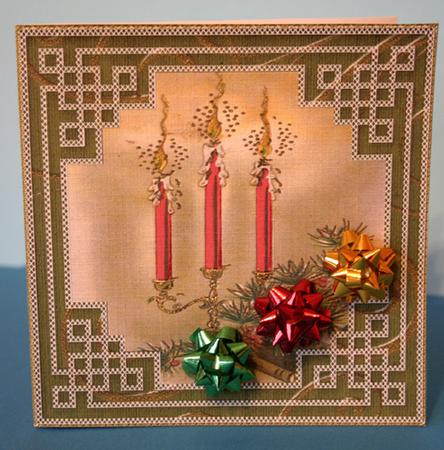 Christmas Candle Trio Square Style Matching Card by Jolanta Januszewska