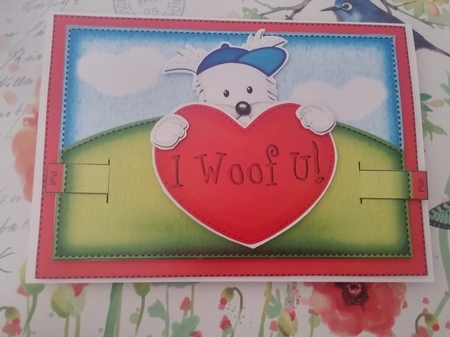 3D Jock Westie's Heart Animated Moveable Decoupage Card Kit by calleja josianne