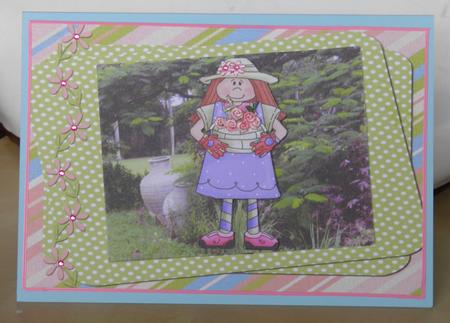 Garden Girl Card Front 3 by Jose Hopkins