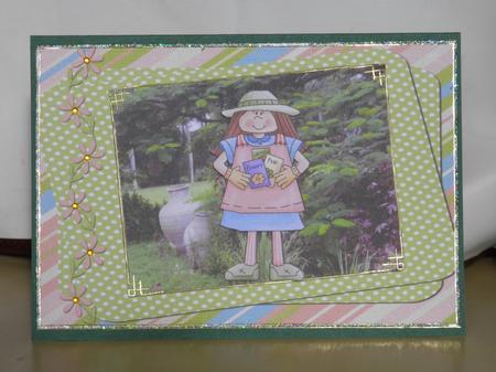 Garden Girl Card Front 4 by Jose Hopkins
