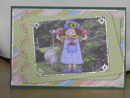 Garden Girl Card Front 5 by Jose Hopkins