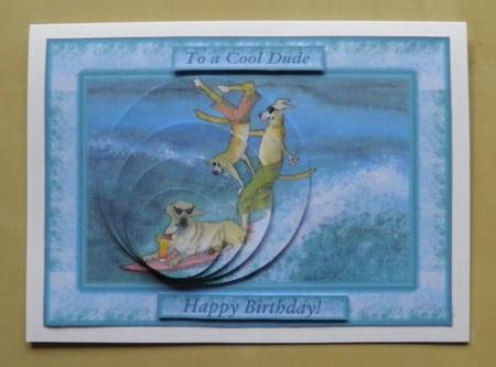 Labrador Cool Surf Dudes Card Front & Circle Pyramage by Jose Hopkins