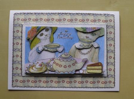Friends Having Tea and Cake Topper and Decoupage by Jose Hopkins