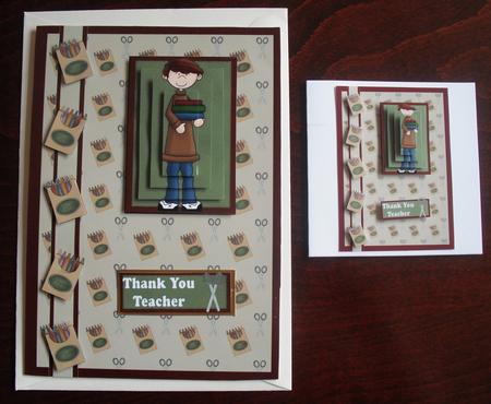 Boy School Book Thank You Teacher Card Front by Jose Hopkins