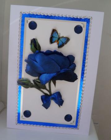 Royal Blue Rose 3D Decoupage Sheet by Jose Hopkins