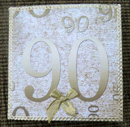 Natural Gold 90 Birthday A4 Backing Paper by Jose Hopkins