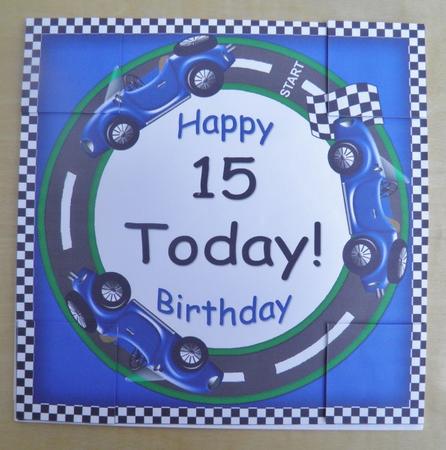 Blue Racing Car 15 Today 8in Picture Sheet by Jose Hopkins