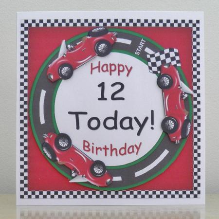 Red Racing Car 12 Today Decoupage 3D Ring Sheet by Jose Hopkins