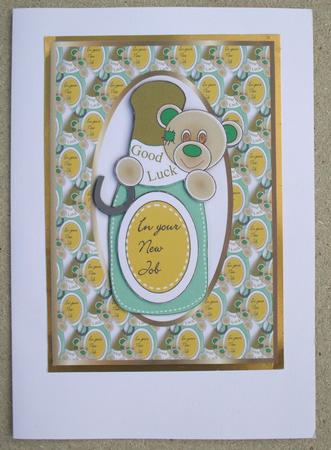 Good Luck in Your New Job Champagne Bear by Jose Hopkins