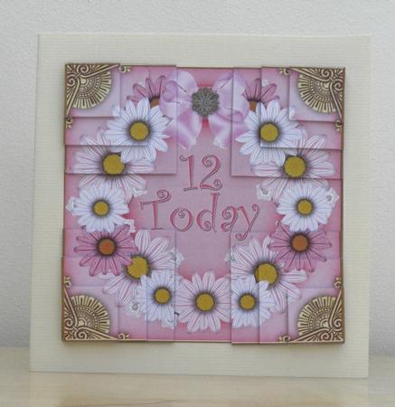 Pink Daisy Ring 12 Today 5in Quad Corner Stacker by Jose Hopkins