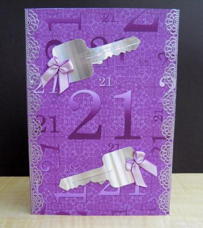 Purple Linen 21 Birthday A4 Backing Paper by Jose Hopkins