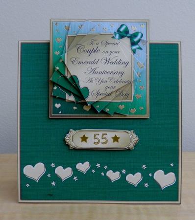 Emerald Wedding Anniversary No-hole Over the Edge Card by Jose Hopkins