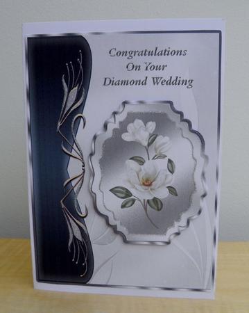 Ivory Magnolias Art Nouveau Card Front - Diamond Wedding by Jose Hopkins