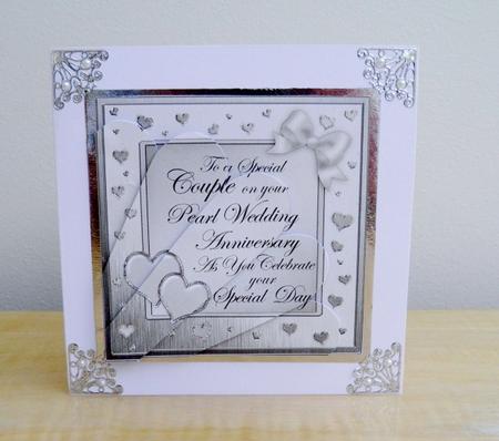 Elegant Hearts Pearl Wedding Anniversary Fan Pyramage by Jose Hopkins