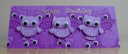 Purple Toned Owls A4 Backing Paper by Jose Hopkins