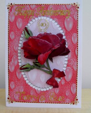 Vintage Red Rose 3D Decoupage Sheet by Jose Hopkins