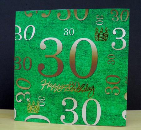 Dark Green Gold 30 Birthday A4 Backing Paper by Jose Hopkins