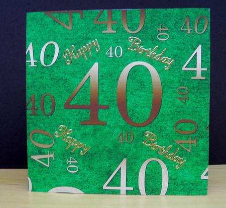 Dark Green Gold 40 Birthday A4 Backing Paper by Jose Hopkins