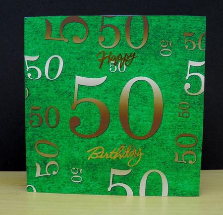 Dark Green Gold 50 Birthday A4 Backing Paper by Jose Hopkins