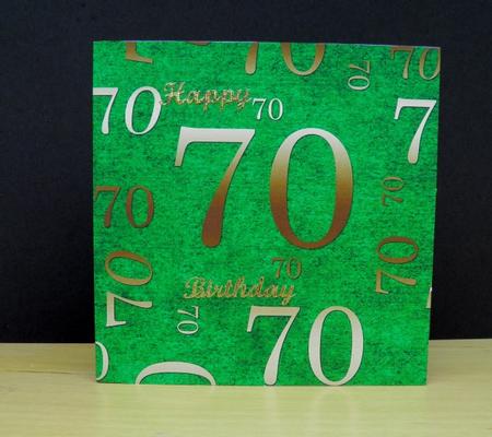 Dark Green Gold 70 Birthday A4 Backing Paper by Jose Hopkins
