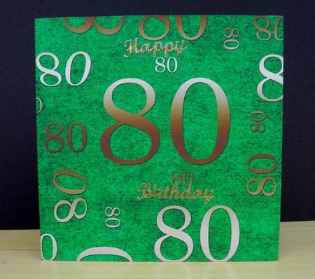Dark Green Gold 80 Birthday A4 Backing Paper by Jose Hopkins