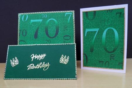 Dark Green 70 Birthday A4 Backing Paper by Jose Hopkins