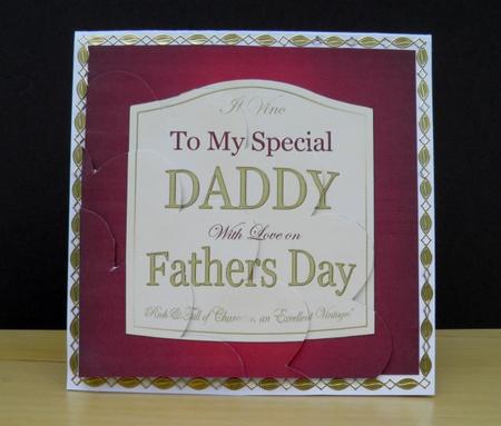 Daddy Fathers Day Wine Label Shell Edged Corner Side Stacker by Jose Hopkins