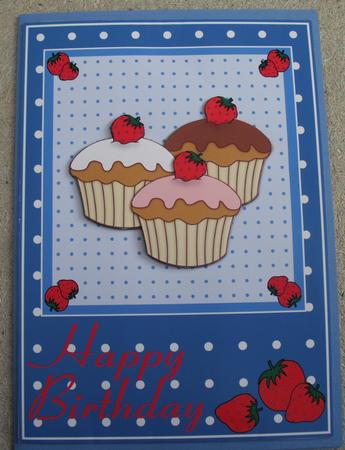 Cupcakes with Strawberries Decoupage by Jose Hopkins