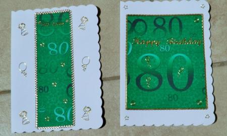 Dark Green 80 Birthday A4 Backing Paper by Jose Hopkins
