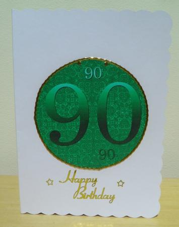 Dark Green 90 Birthday A4 Backing Paper by Jose Hopkins