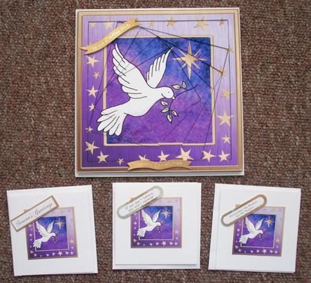 8 x 8 Xmas Dove Twisted Tunnel Card Kit by Jose Hopkins