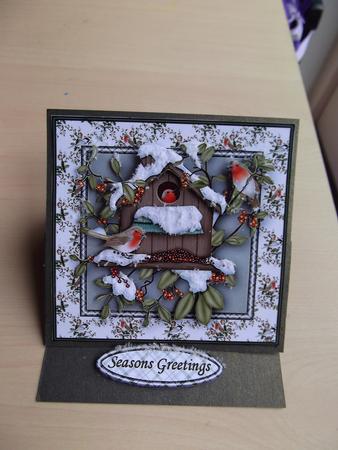 Robins House Mini Easel Card by Joy Chappelle