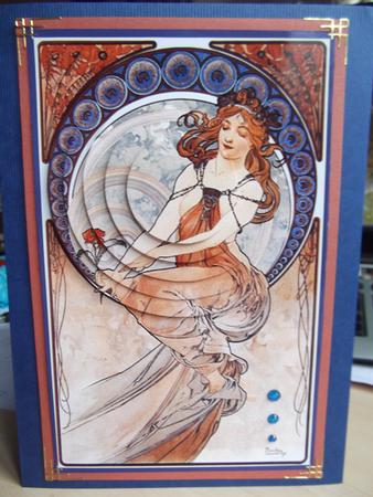 Art Nouveau Lady with Rose Circle Pyramage by Joy Chappelle