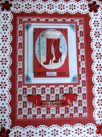 Red Christmas Ladies Boot Qs by Joy Comstock