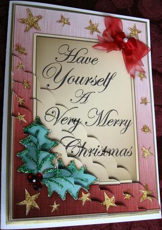 Elegant Christmas Greeting Quick Card Corner Side Stacker by Joy Comstock