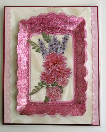 Pretty Flowers in Frill Frame A4 by Joy Comstock