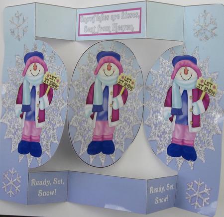 Ready, Set, Snow! Oval Folded Pop Out by Joy Comstock