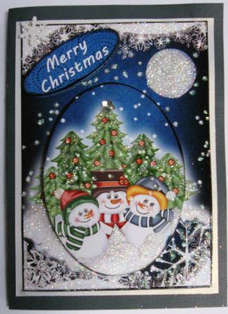 Midnight Snowmen 5x7 by Joy Comstock