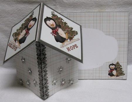 Penguin with Tree Stubby Diamond Top Card Kit by Joy Comstock