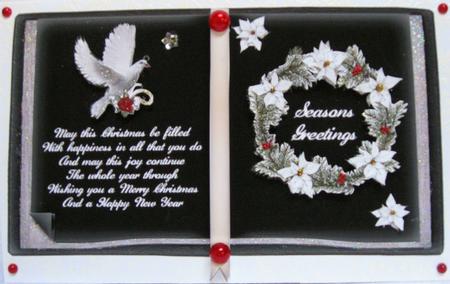 Black and White Christmas Open Book Sheet by Joy Comstock