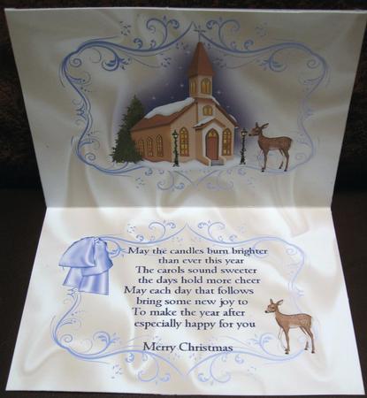 Christmas Church Scene, A5 Insert with Verse by Joy Comstock