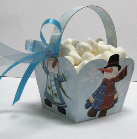 Christmas Treats Basket - Snow Time by Joy Comstock